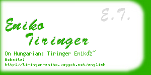 eniko tiringer business card